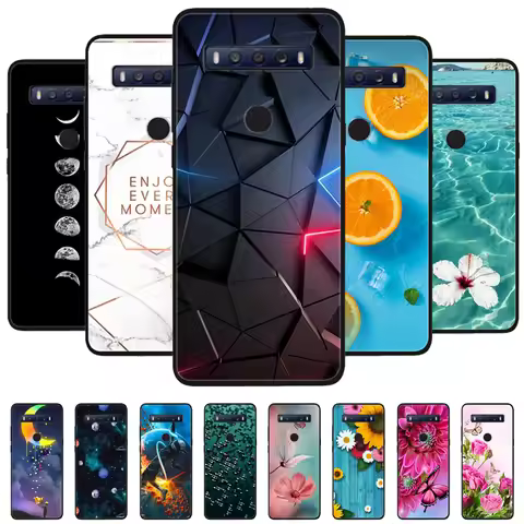 For TCL 10 SE Case TCL 10 5G UW Black Cover Lion Wolf Silicone Soft Back Cases For TCL 10 Lite 10L C