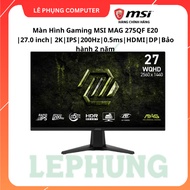 MSI MAG 275QF E20 Gaming Monitor |27.0 inches | IPS | 200Hz |0.5ms | HDMI 2.0 + DP 1.4a|