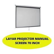 LAYAR 70 inch Manual Projector Screen (Wall 70")