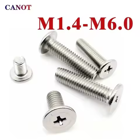 5/ 10/ 20pcs M1.4 M1.6 M2 M2.5 M3 M4 M5 M6 M8 304 Stainless Steel CM Cross Phillips Ultra Thin Super
