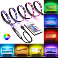 旺角信和 5v電視背景電競氛圍電腦led燈帶彩色變色USB超亮遙控RGB燈條裝飾