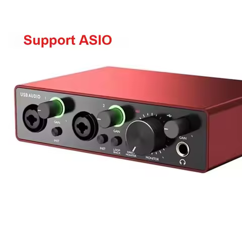 Audio interface studio professional sound card digital portable 48V microphone recording sound inter