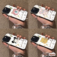 For OPPO A18 A38 A78 A15 A15s A16 A16s A17 A17k A38 A57 A58 A77 A77s A78 4G A5 A9 A32 A33 A53 2020 Earphone Cartoon Bears Colored Sliver Phone Case Soft Cover