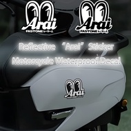 Reflective “Arai” Sticker Waterproof Vinyl Motorcycle Accessories Decal For motor Tanks Helmet