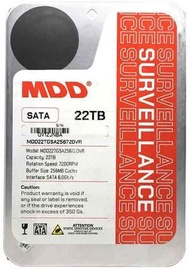REFURBISHED MDD (MDD22TS25672DVR) 22TB 7200RPM 256MB Cache SATA 6.0Gb/s 3.5inch Internal Surveillanc