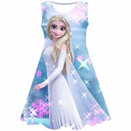 Big sales New Frozen Elsa Dress Girls Summer Dress Princess Cosplay Costume Dresses for Kids Christm