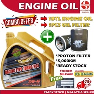 S2U Boscher Engine Oil 15W40 SN/CJ4 Synthetic 4Liters Proton Wira Waja Saga BLM FL FLX Satria Neo Mi