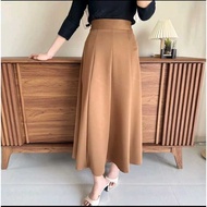 Haruka Skirt - Korean Loose Maxy Skirt Women's Anti-Wrinkle Polyester Skirt - Women's Flare Skirt - 