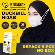 BIOMASK - Masker Import Headloop Duckbill Hijab - 5 Pcs / 10 Pcs / 1 Box isi 25 Pcs / 1 Box 50 Pcs PAX BISA PILIH WARNA YA Abu / Hitam / Putih Import 3ply Disposable Face Duck Bill Isi 5Pcs/10 /1Box 25 pcs/1Box 50Pcs