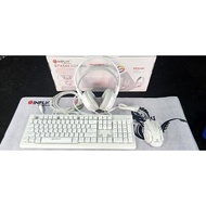 ◄ ✶ ◵ Inplay STX540 Combo 4-in-1 Keyboard Mouse Headset Mousepad PINK WHITE BLACK