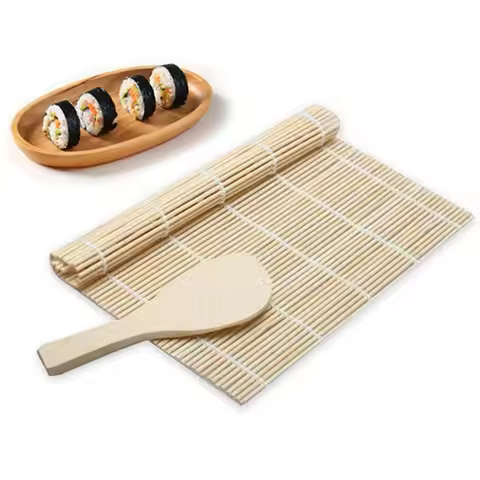 2pcs Sushi Roller Making Kit,Bamboo Sushi Rolling Mat for Beginners DIY Sushi at Home
