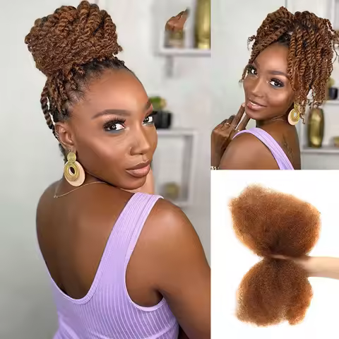 Sleek Remy Bulk Hair For Braiding Twist QVR Afro Kinky Curly Bulk Human Hair For Dreadlock Peruvian 