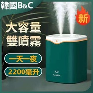 B&C KOREA - 家用靜音大容量雙噴霧加濕器 USB車載香薰空氣淨化器(綠色)B0184