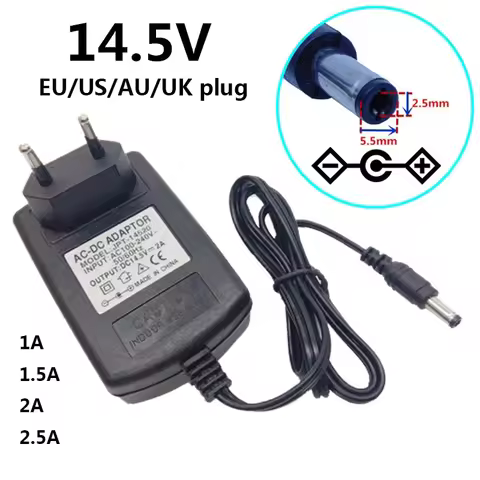 14.5V 1A 1.5A 2A 2.5A AC 100V-240V Converter Power Adapter Supply DC 14.5 Volt 2000mA EU US UK AU Pl