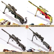 Gantungan Kunci Miniatur PUBG 18cm Sniper Awm M24 Suppressor Kar98k