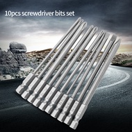 Screwdriver Bit Set 10pcs S2 Steel Cross Head PH1 PH2 Slot Bits 1/4inch Hex Shank 100mm
