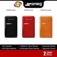 Smeg Refrigerator (34L) 50's Style Aesthetic Design 1-Door Single-Door Mini Fridge (FAB5) FAB5RBL / FAB5RRD / FAB5ROR