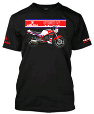 Yamaha RD350 LC YPVS Rider 100% Cotton  T-shirt with motorcycle graphic