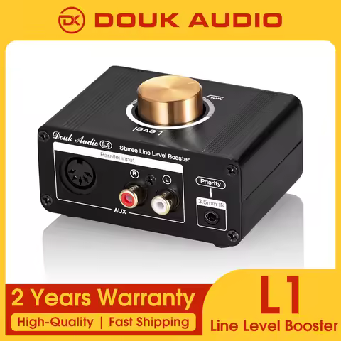 Douk Audio Mini High-gain Stereo Line Level Booster Amplifier Audio Signal Amp HiFi Home Desktop Pre