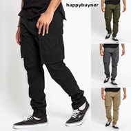 Happybuyner Summer Hot Men's Slim Fit Urban Straight Leg Trousers Casual Pencil Jogger Cargo Pants