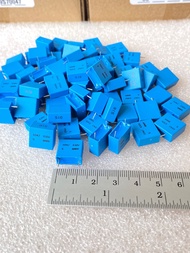 (แพ็ค10ตัว/100ตัว) C 0.1UF 630V (104=100NF) 104PF สีฟ้า G15 ขาห่าง10 มิล สินค้าเกรดอย่างดี C0.1UF630