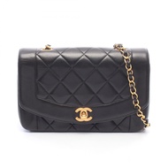【二手】香奈兒 (Chanel) CHANEL 絎縫 Diana 翻蓋單肩背包 A01164 黑色羊皮（綿羊皮）絎縫 Diana 鏈條肩背包 女士