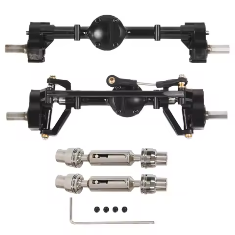 WPL Front and Rear Portal Axle with Metal Drive Shaft for WPL C14 C24 C24-1 C34 C44 B14 B24 1/16 RC