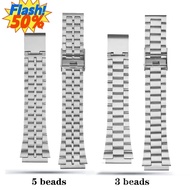 Watch Band For CASIO A158/A159/A168/A169 /B650 /AQ230 /AE500W For Classic Small Square Silver Block 