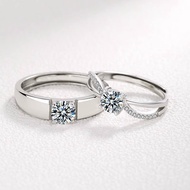 แหวนเพชรคู่รัก แหวนแต่งงาน เงินแท้ ชุบทองคำขาว