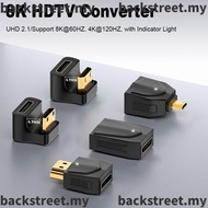 BS HD 2.1 Connector, 48Gbps 8K 60HZ HDTV to Mini HDTV Converter, Laptop Monitor U Shape UHD Indicator Light Micro HD Adapter