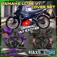 ORI EXCITER LC135 V1 COVER SET EXCITER 135 BODY COVERSET LC V1 MX KING BATIK MAROON GREEN BUTTERFLY 