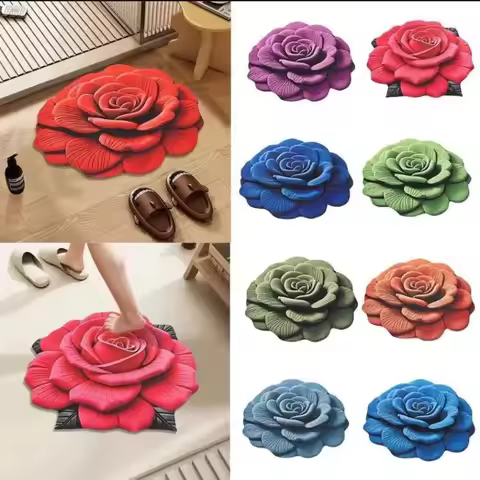 VIKAMA Romantic Flower Shaped Carpet Home Living Room Ins Style Decoration Floor Mat Home Decoration