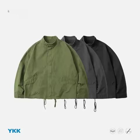 Outdoor Loose Fit Short Washed M51 Jacket Men's Workwear Coat Tear Resistant Stand Collar Japanese S