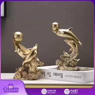 Creative Dolphin Ornament Home Decor Living Room Wine Cabinet Dolphin Statue Display Office Desktop