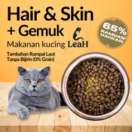 LeaH 34 Hair and Skin Gemuk Grain Free Premium Dry Cat Food Picky Cats High Protein Makanan Kucing 无