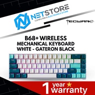 TECWARE B68+ WIRELESS MECHANICAL KEYBOARD WHITE - GATERON BLACK - TWKB-B68P-WH-ZGBK