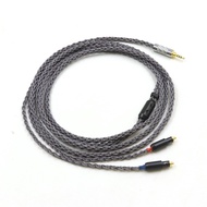 New 4Pin XLR 4.4 2.5 mm Balanced 3.5 6.35 8 Core 7N OCC Silver Plated Earphone Cable For Shure SRH15