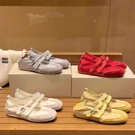 Genuine Leather Red Mary Janes - Summer Height Enhancing Women's Ballet Flats