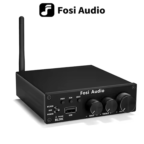 Fosi Audio BL20C Bluetooth 5.0 2.1 HiFi Audio Receiver Amplifier Mini Class D Amp U-Disk Player 160W