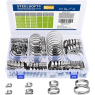 Non-Slip Hose Clamp Assortment 5/16 to 2-3/8" 90 PCS Heavy Duty, SAE Standard, All 5/16"HEX, Soft Ho