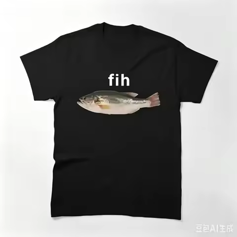 Funny Fih Misspelled Fish Meme Graphic T Shirt Y2K Harajuku Oversized Short Sleeve Tee Summer Casual