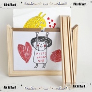 FKILA Photo Frame, Wall Decoration Rotatable Wooden Kids Art Frame, Creative Changeable Family Portr