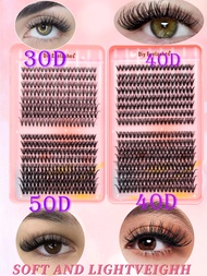 D-Curl Mixed Density Eyelash Clusters 30D 40D 50D 8-16mm for Wispy Natural DIY Extension
