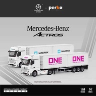 TM1: 64 Mercedes Benz Container Truck MAERSK ONE Simulation Alloy Car Model Collection Ornament