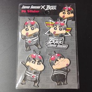 蠟筆小新 x Black 幪面超人 假面騎士 貼紙 週邊文具 裝飾貼紙 No.3  AA04715