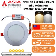 Asia Lighting Ultra-thin Round Recessed Led Panel Light 6W, 9W, 12W, 15W, 18W White Yellow PNT