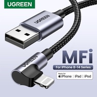 UGREEN MFI สายชาร์จไอโฟน USB A to Lightning Cable Apple Charging Cable สำหรับ iPhone 14 13 Pro Max Fast Charging Type C to Lightning Model: 60521