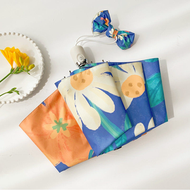 復古油畫輕便遮陽傘女夏防曬抗UV結實摺疊自動晴雨兩用遮陽傘