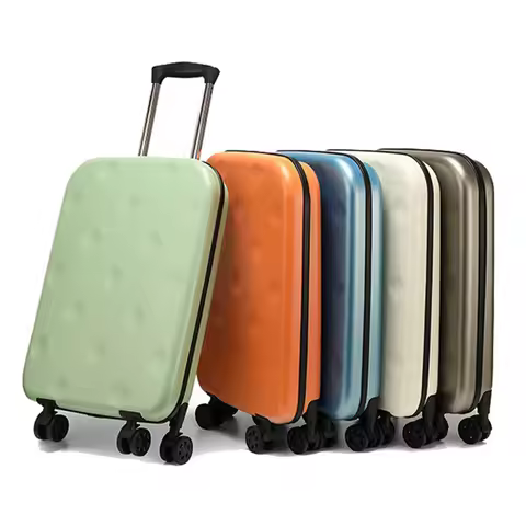 Foldable 4-Wheel Spinner Luggage with Retractable Handle, Portable Packing Suitcase, TSA Lock Carry-