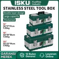 ISKU Tool box large 20 Inch Stainless Steel Tool Box 2 layers Tool box 15-20 Inch Toolbox